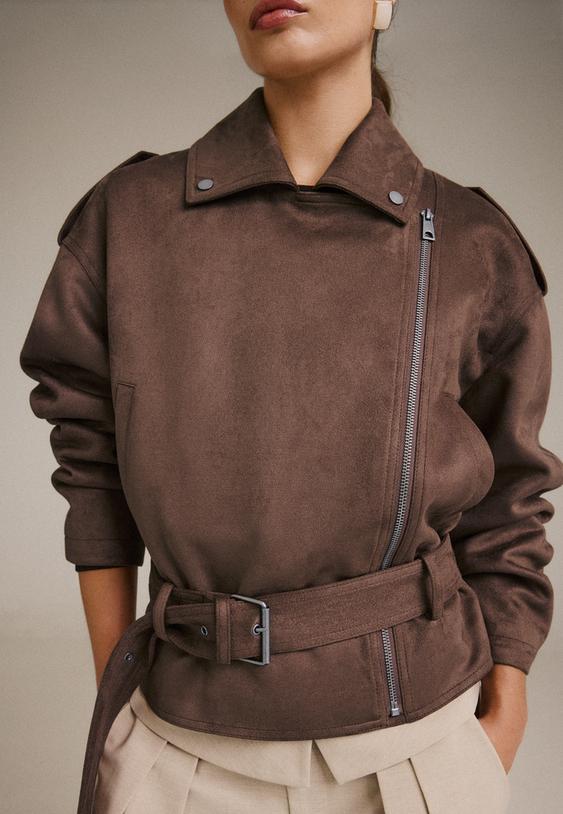 blouson motard avec ceinture