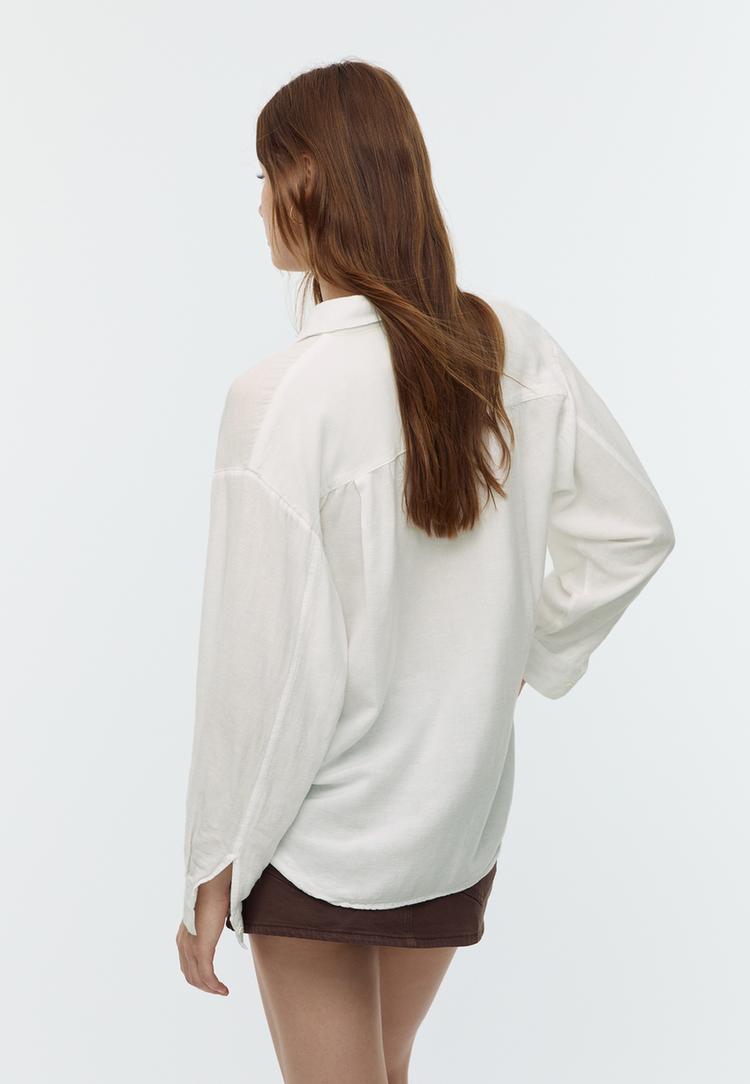 camisa fluida con lino