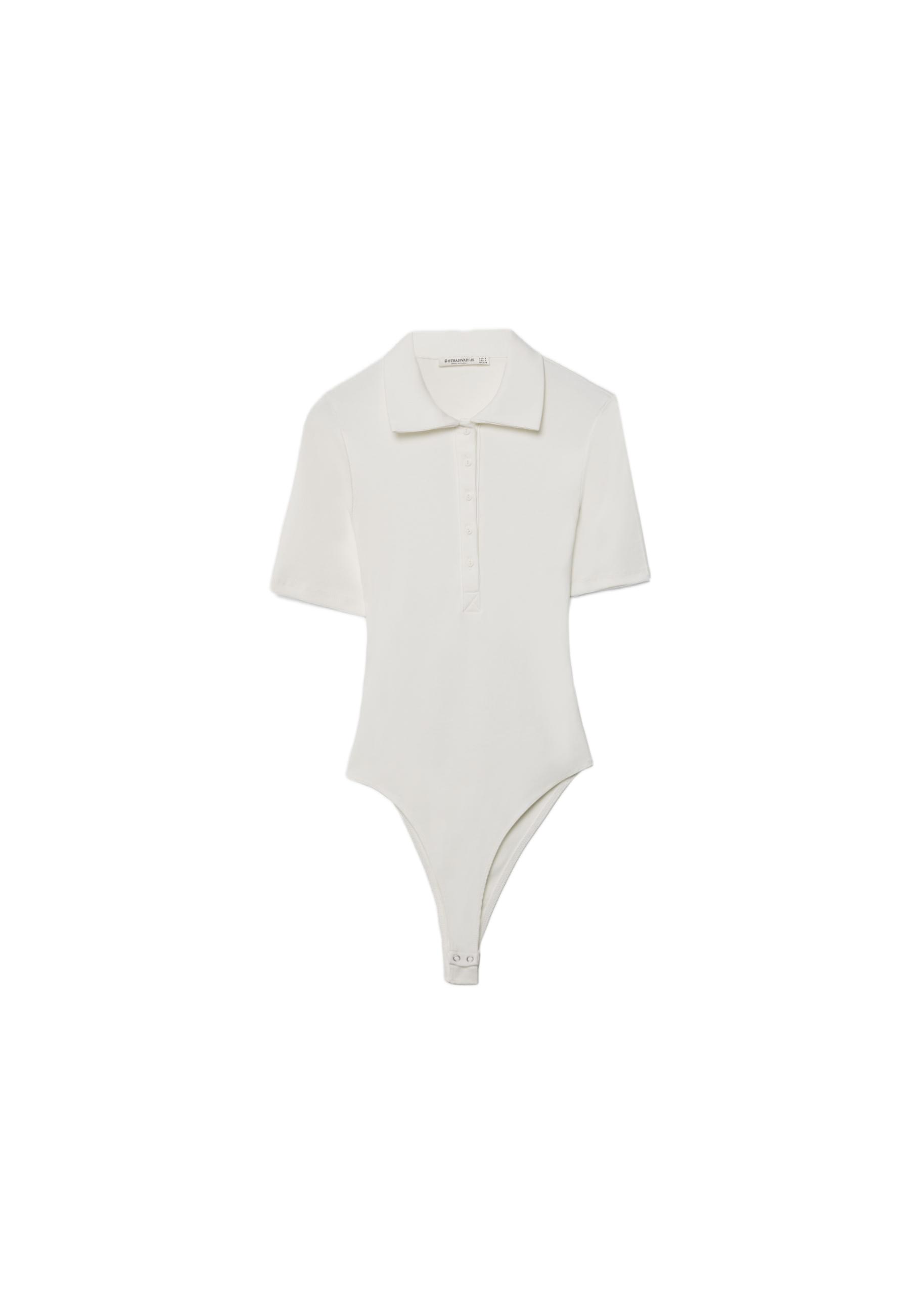 Polo bodysuit — Ecru