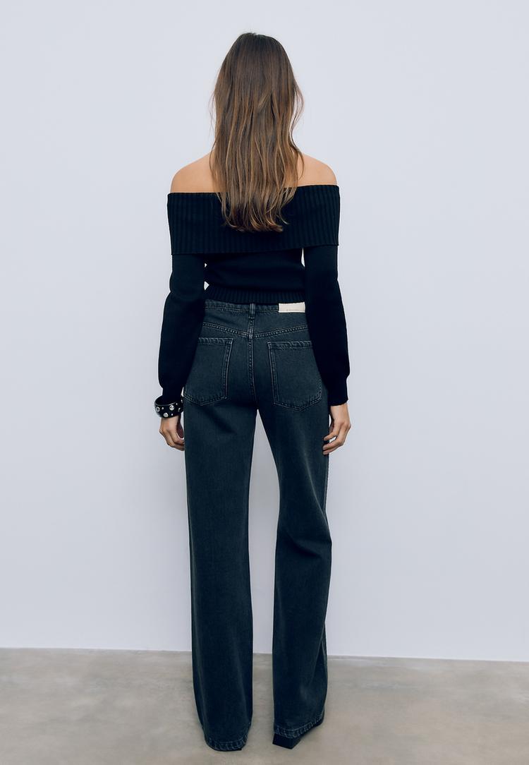 parıltılı straight fit jean