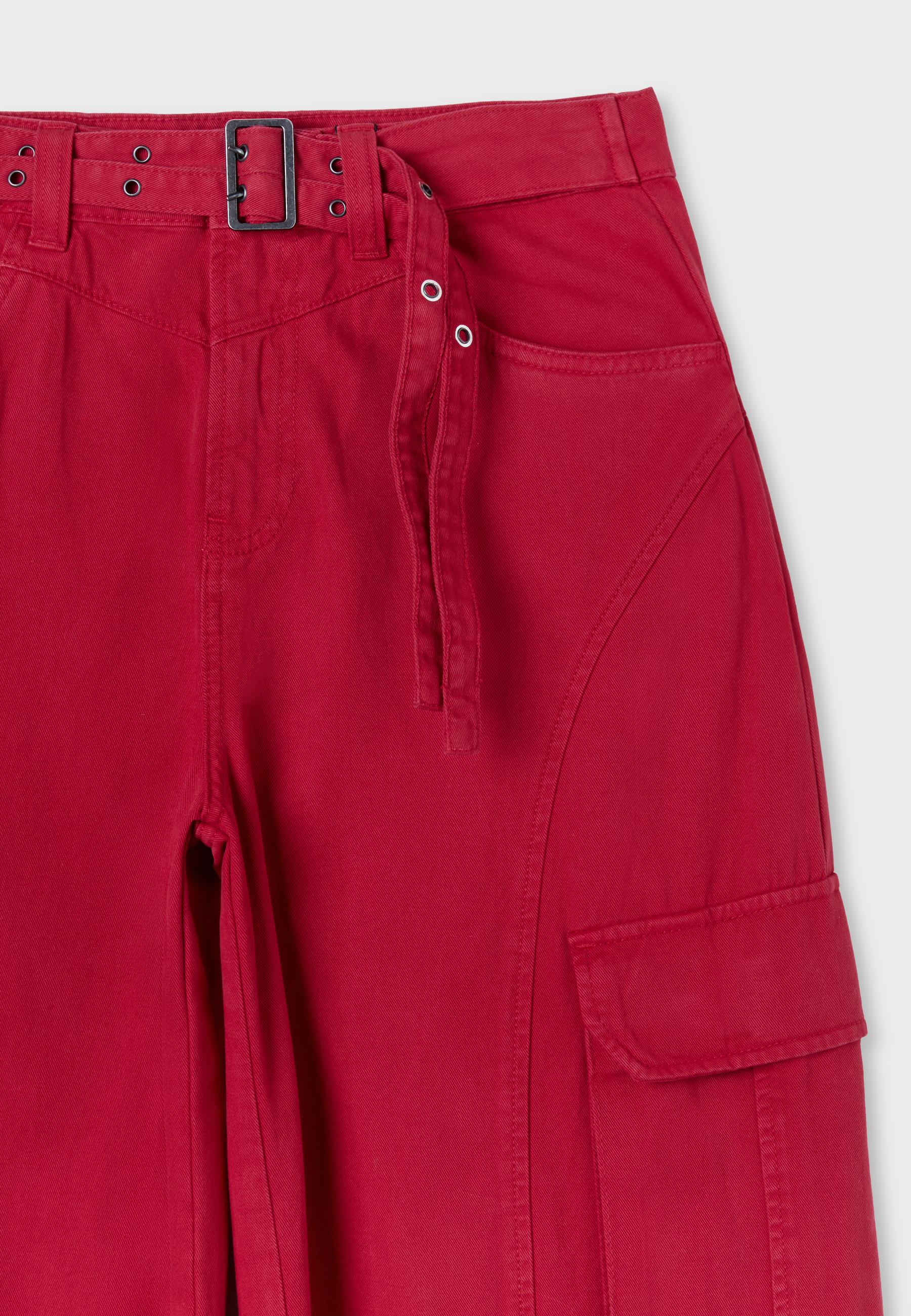 Barrel cargo trousers — Red