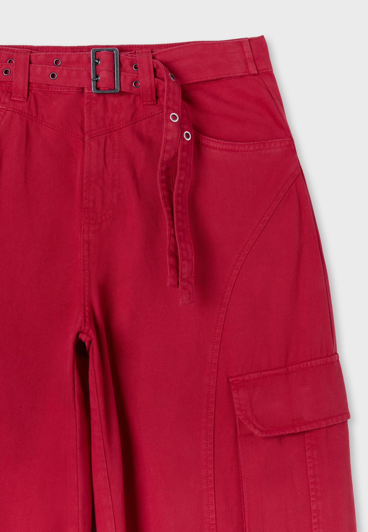 Barrel cargo trousers — Red