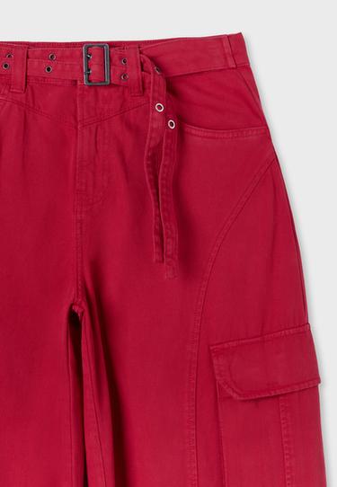 Barrel cargo trousers — Red 9