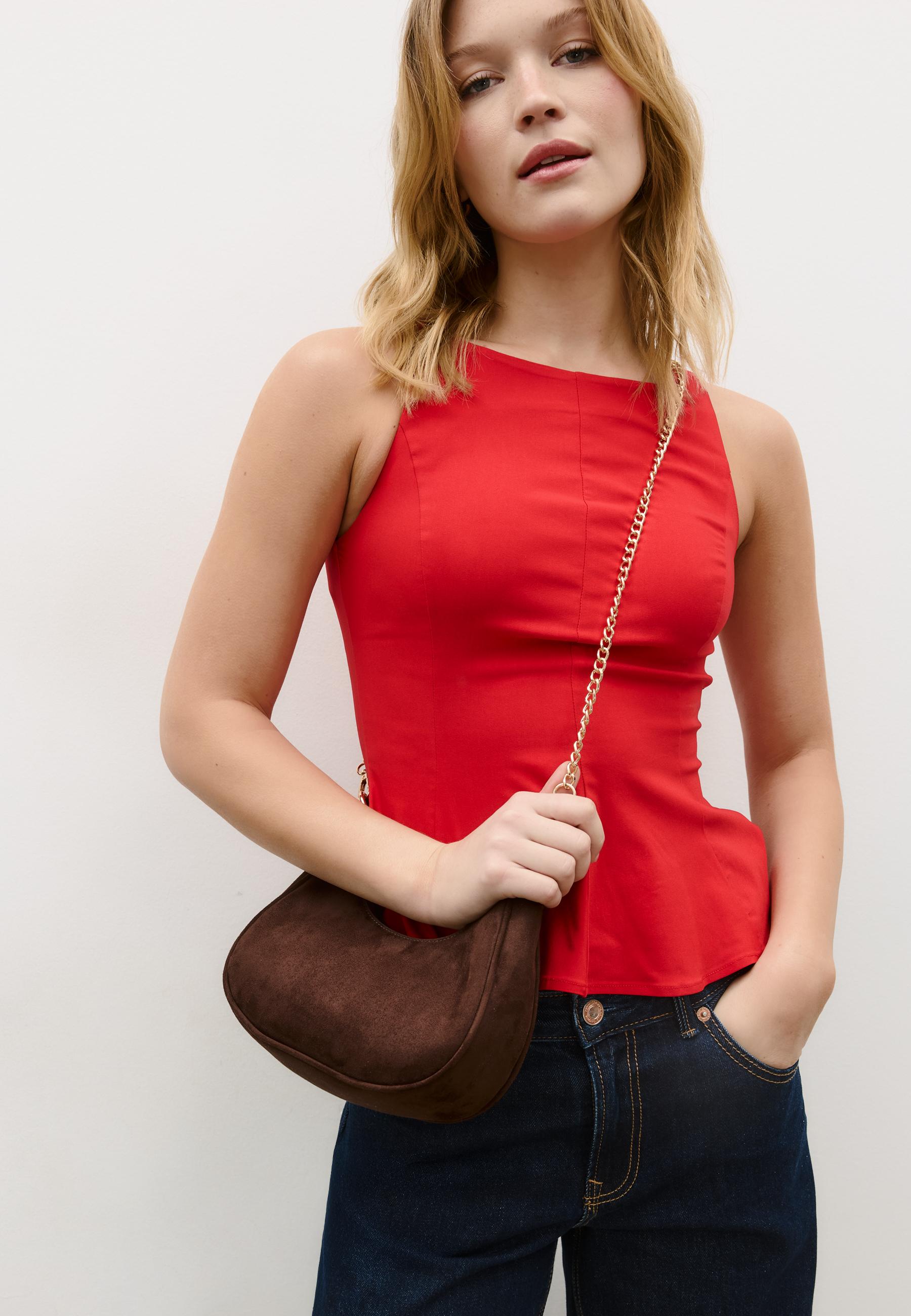 Half-moon shoulder bag — Brown