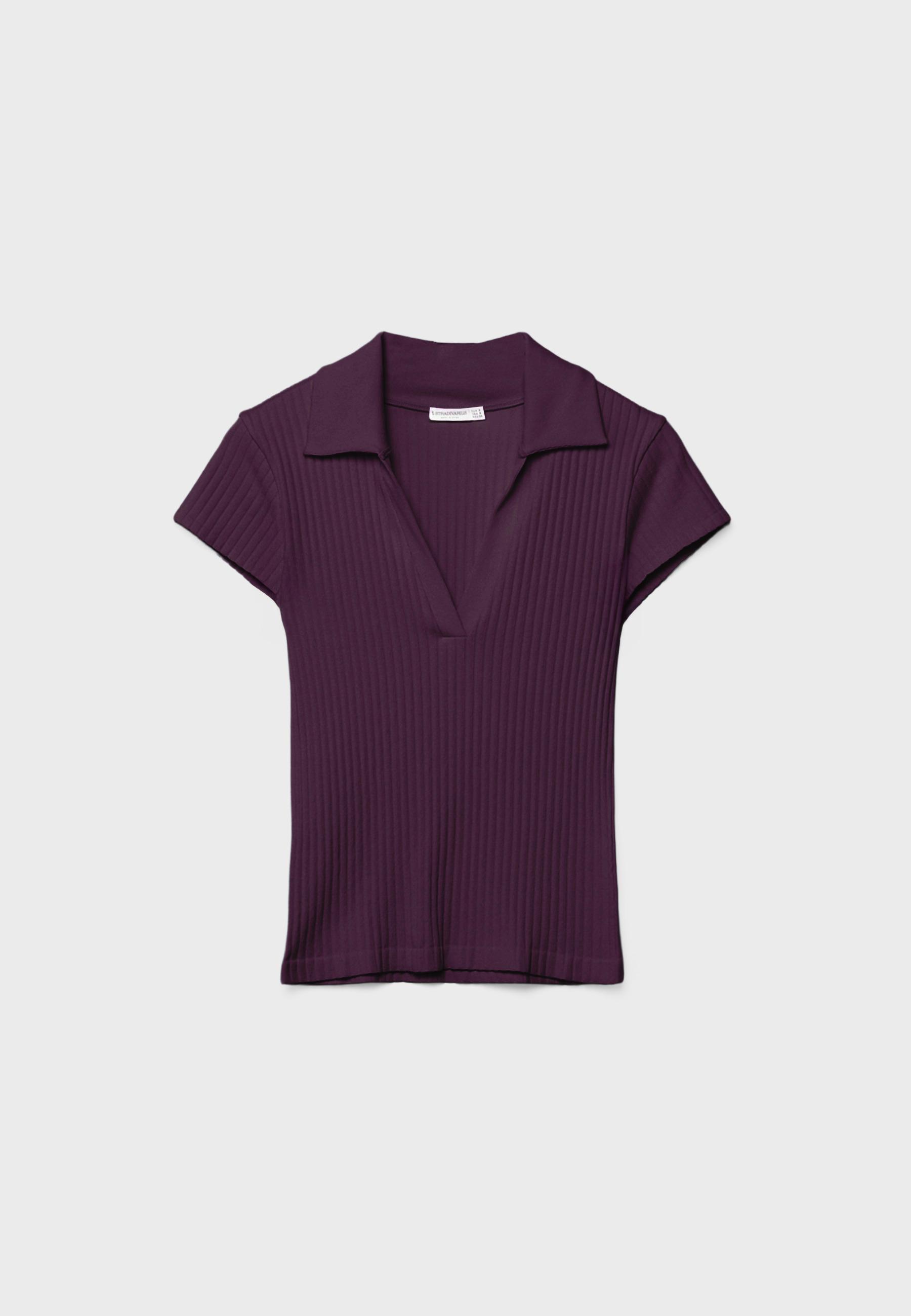 Basic seamless polo T-shirt — Dark purple