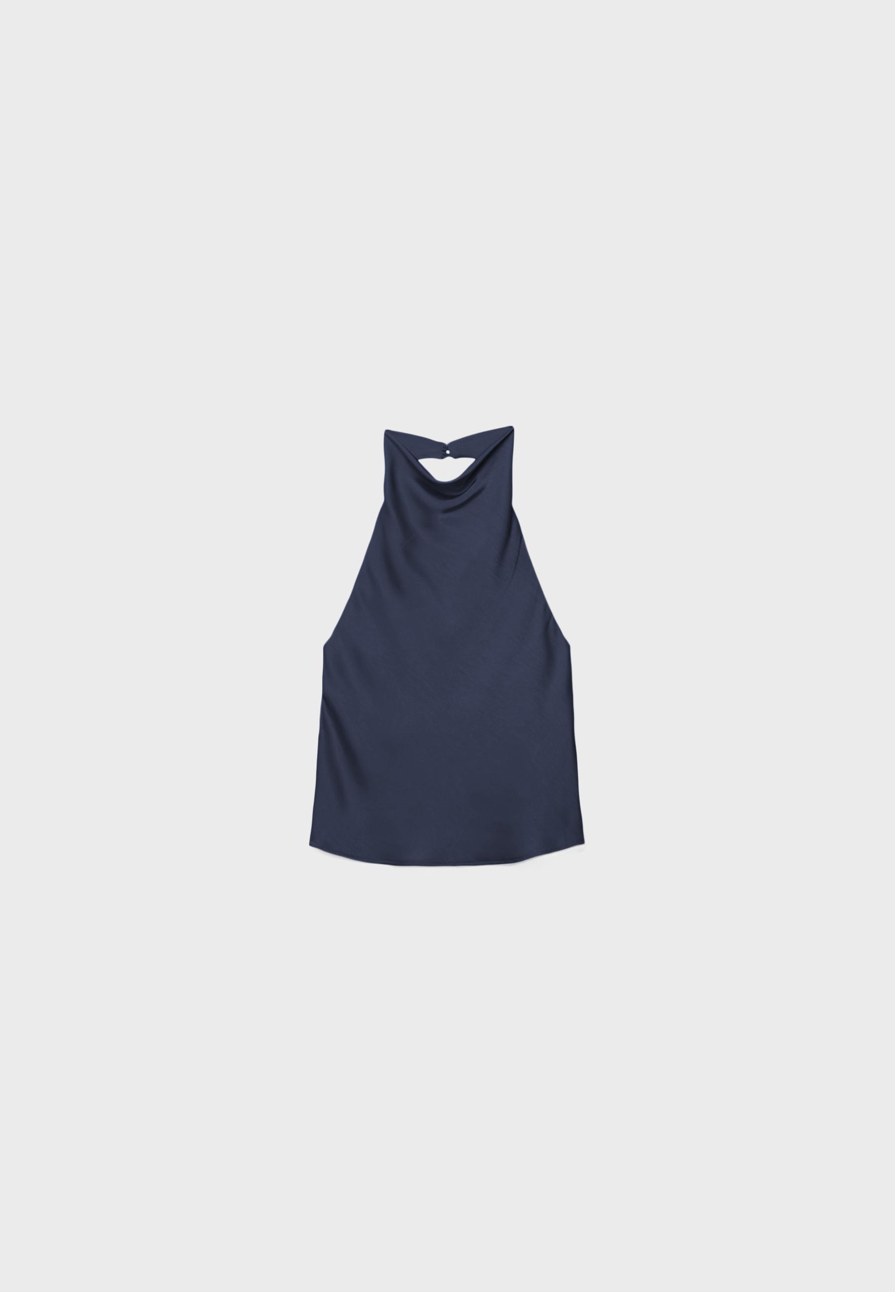 Saten halter top - Görsel 6