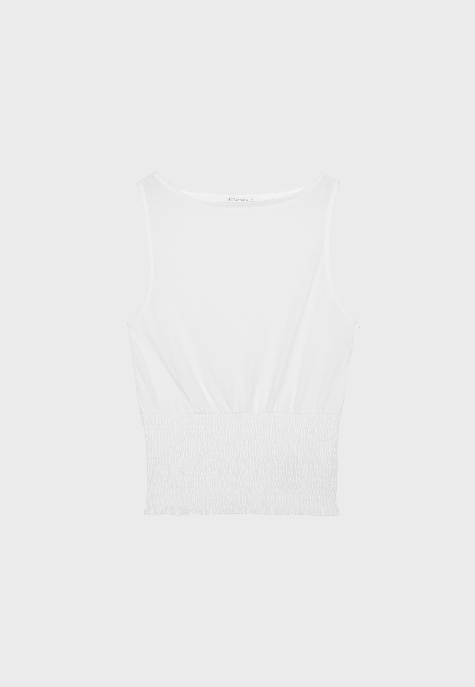 Elasticated T-shirt — Ecru