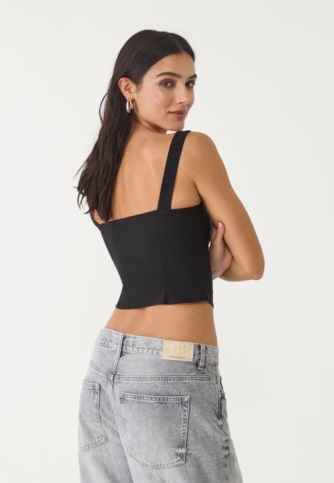 Bretelles Haut Bustier Noir Femme Body Sans Bretelles ZARA NOIR