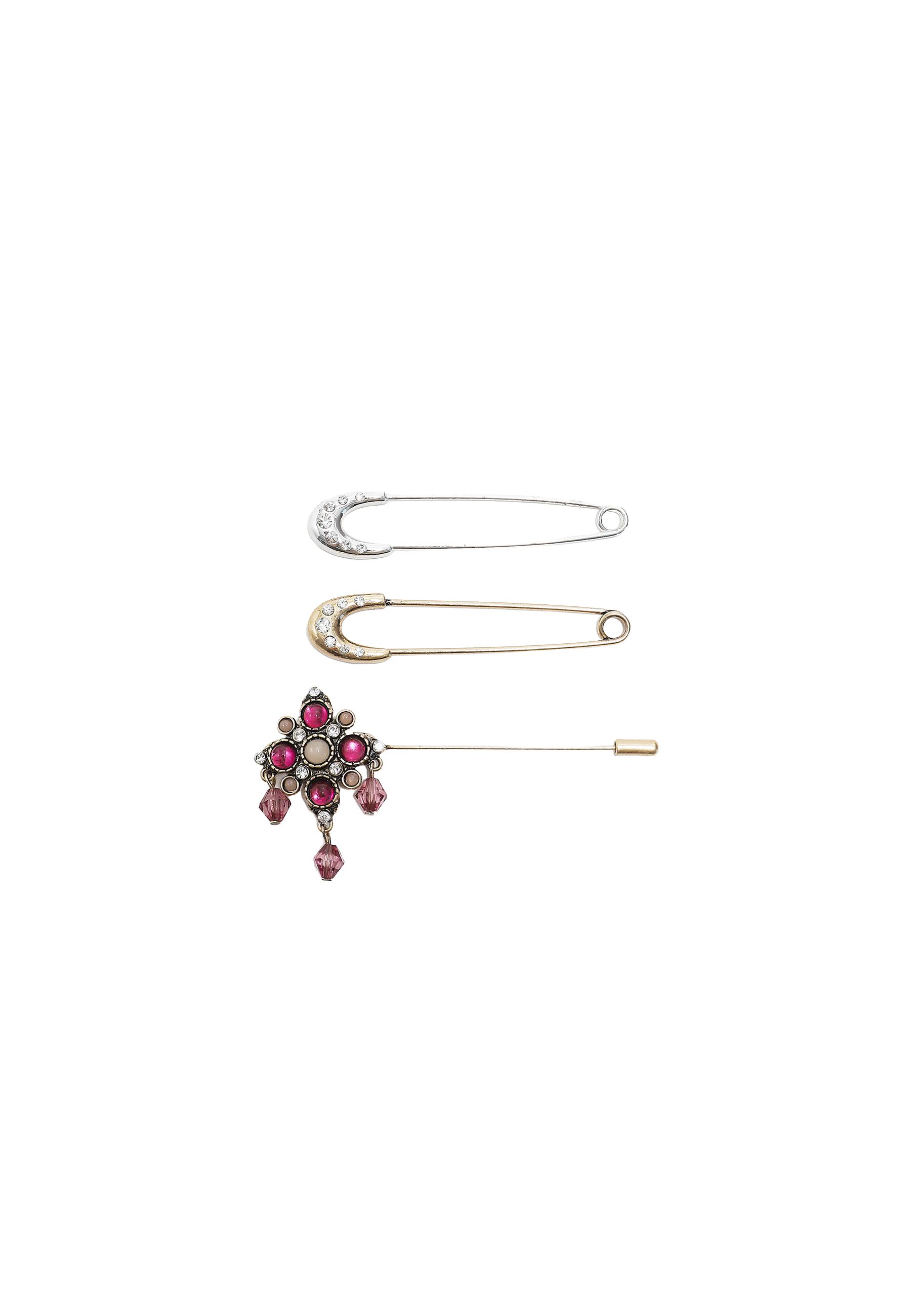 Set of 3 brooch pins — Gold
