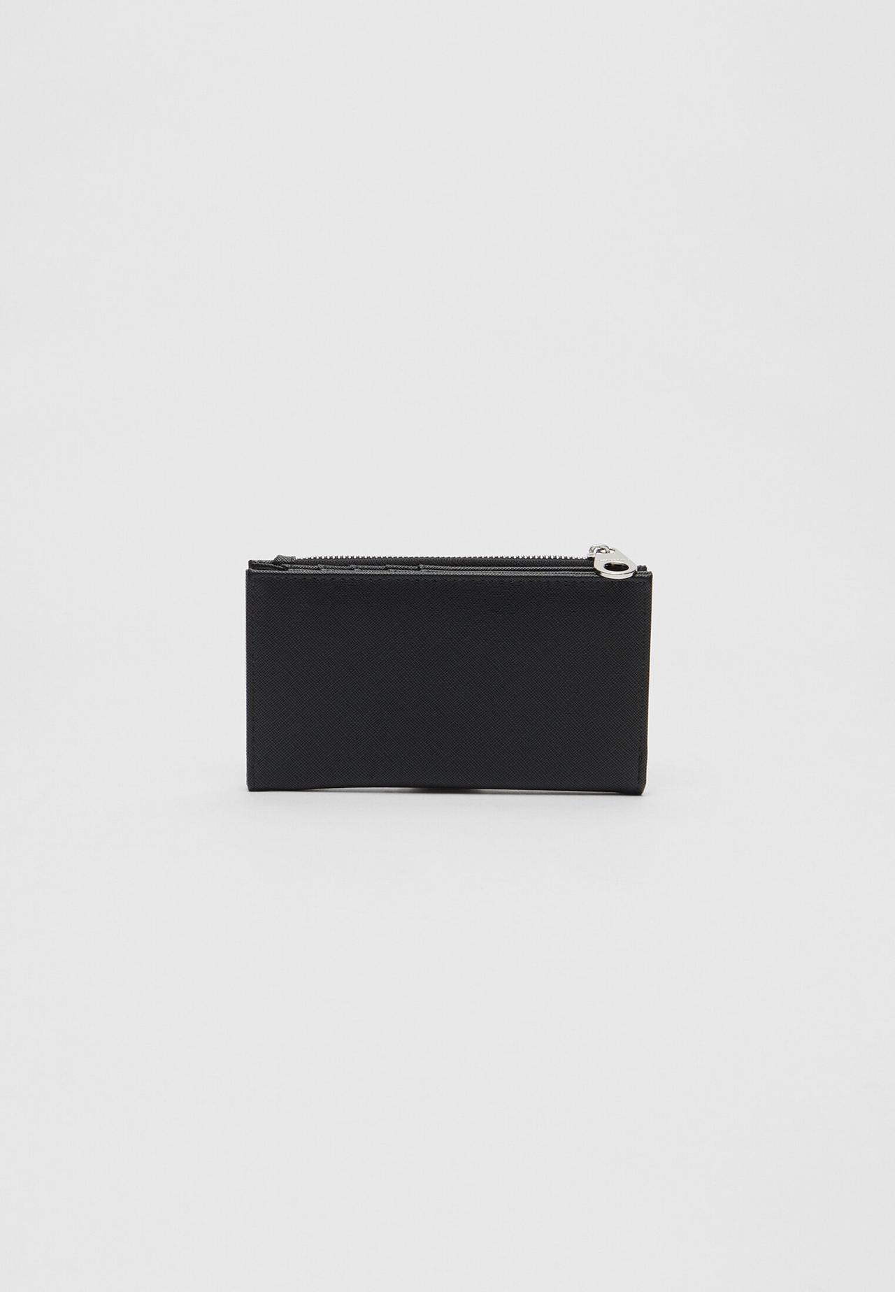 Basic zip-up purse — Black