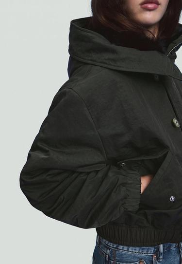 Bomber jacket with faux fur neck — Khaki 6