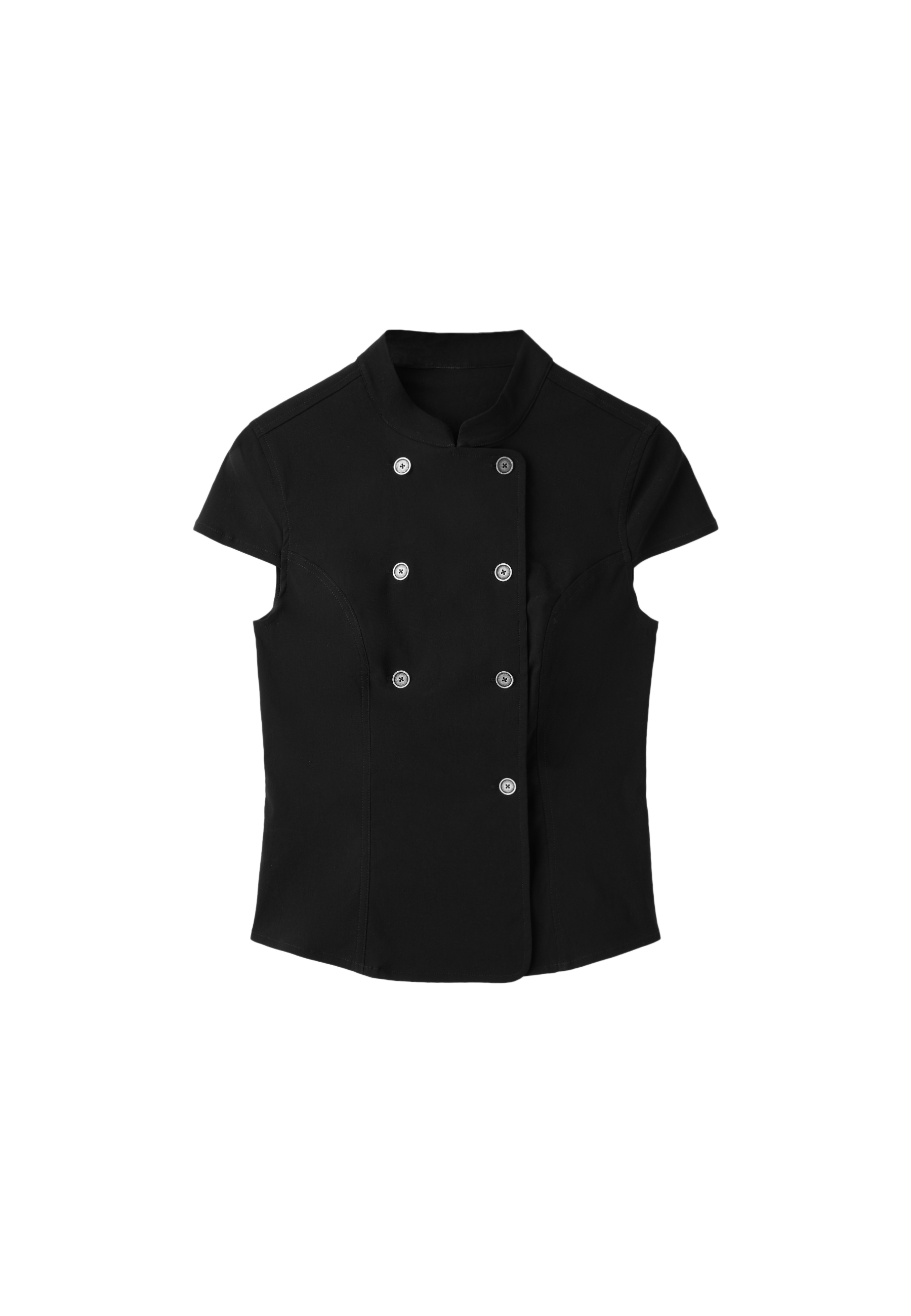 Fitted crossover shirt — Black