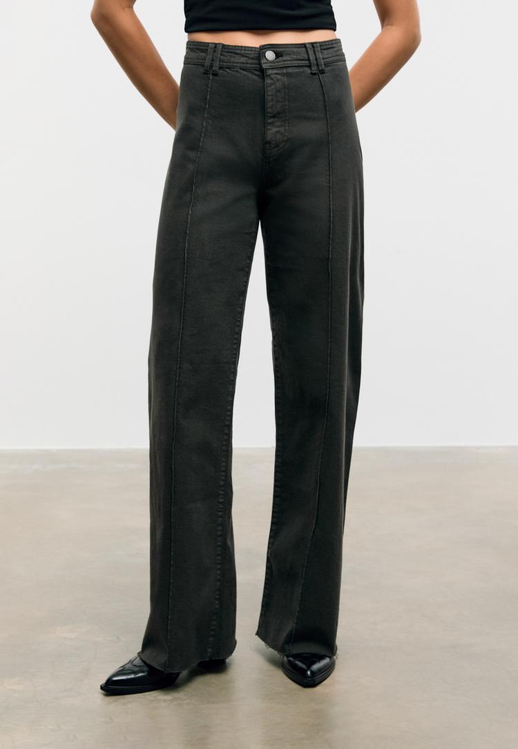 d63 jeans wide leg costuras