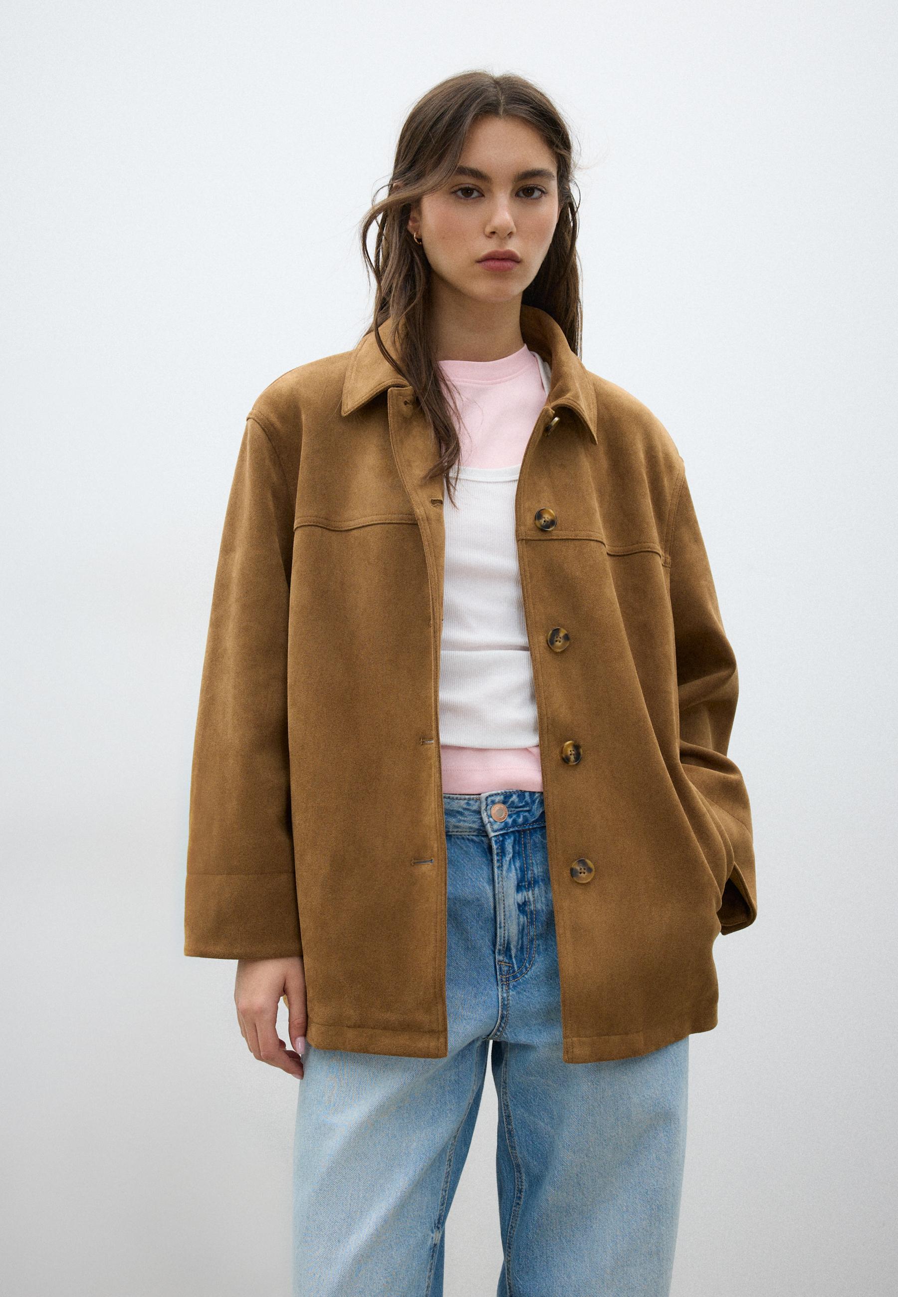 Faux suede jacket — Beige