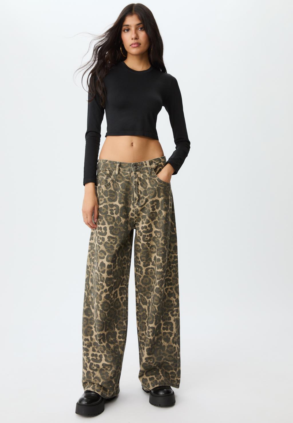 Pantalon baggy léopard