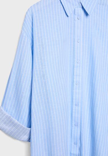 Linen effect shirt — Sky blue 9