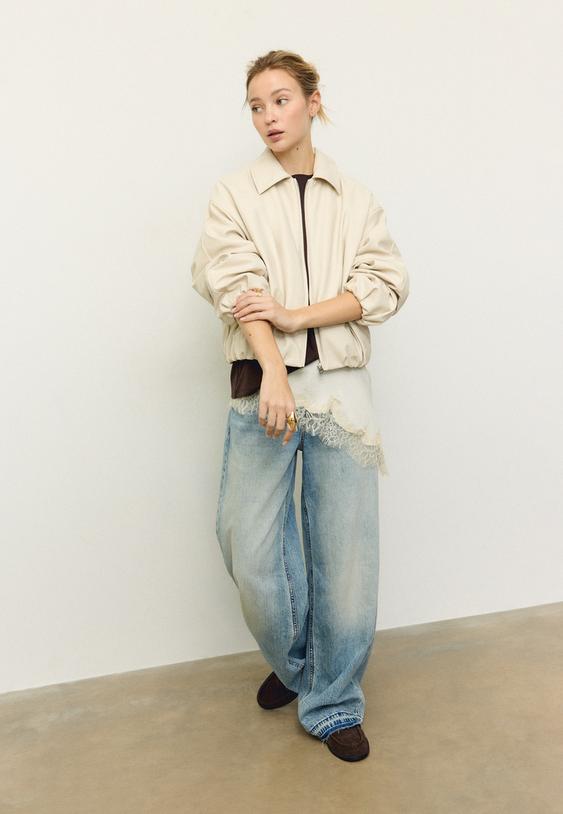 blouson bomber matelasse en similicuir