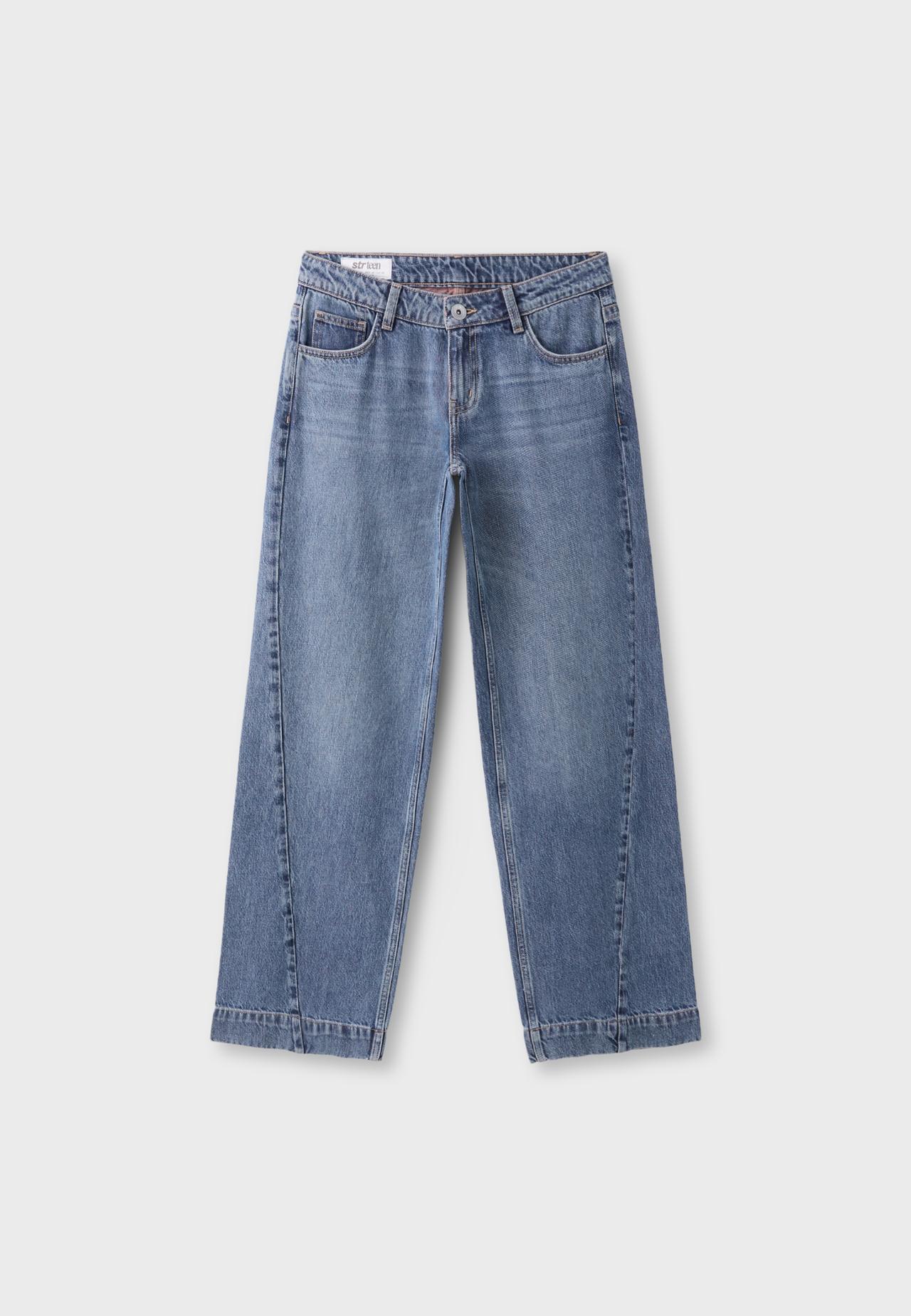 Low-rise straight jeans — OVERDYED BLUE DENIM