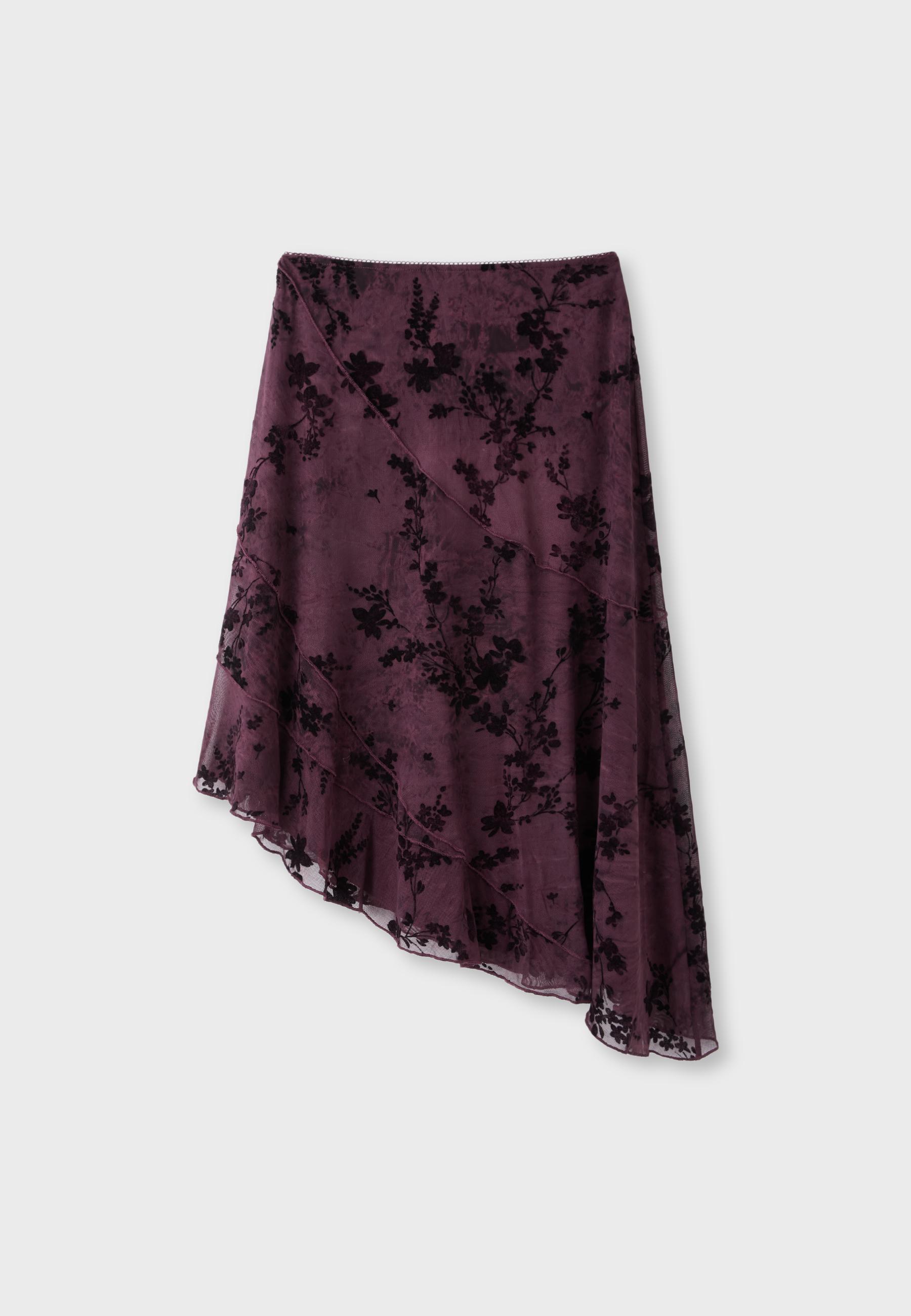 Asymmetric tulle skirt — Purple