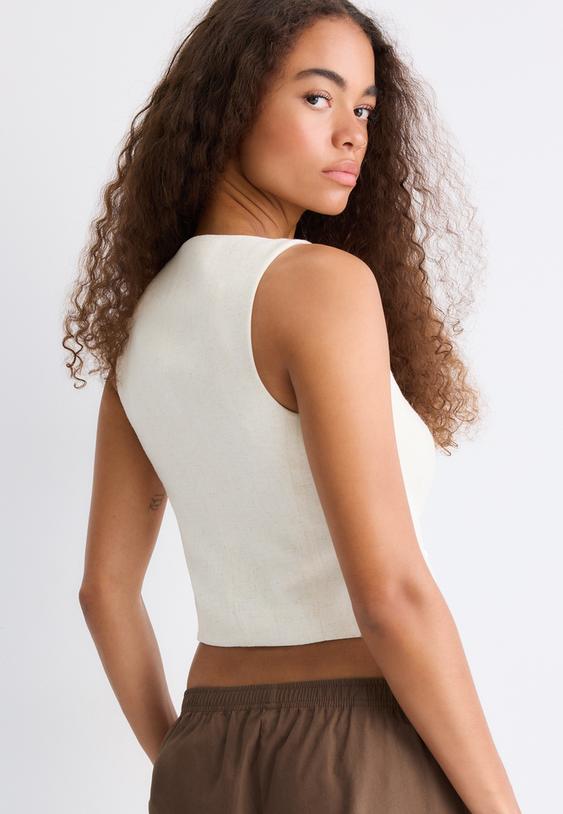 linen look waistcoat