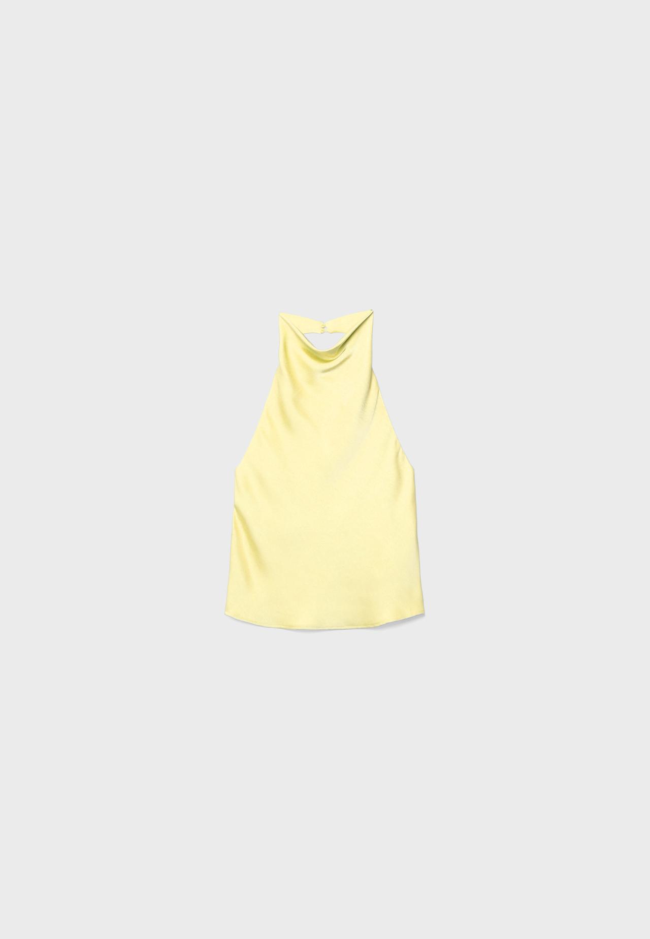 Satin halter top — Gold
