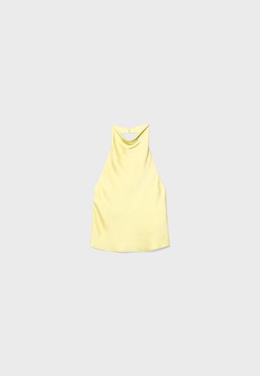 Satin halter top — Gold 7
