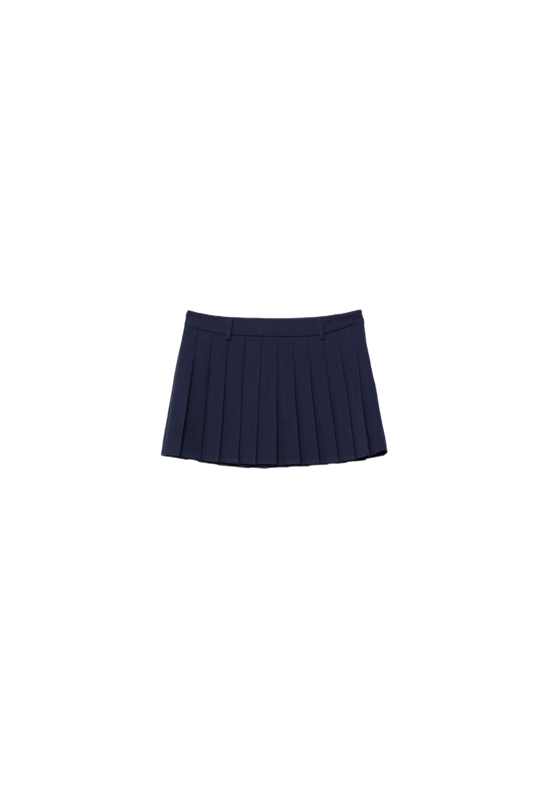 Box pleat mini skirt — Navy blue