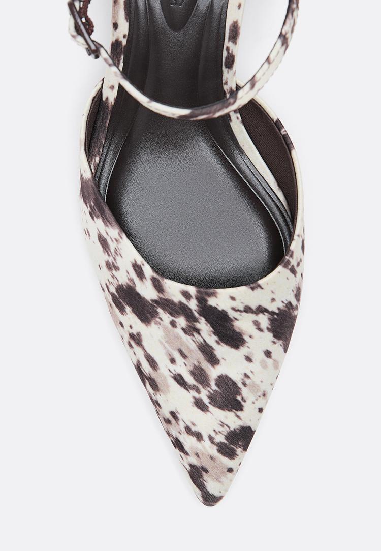 decollete con tacco e stampa