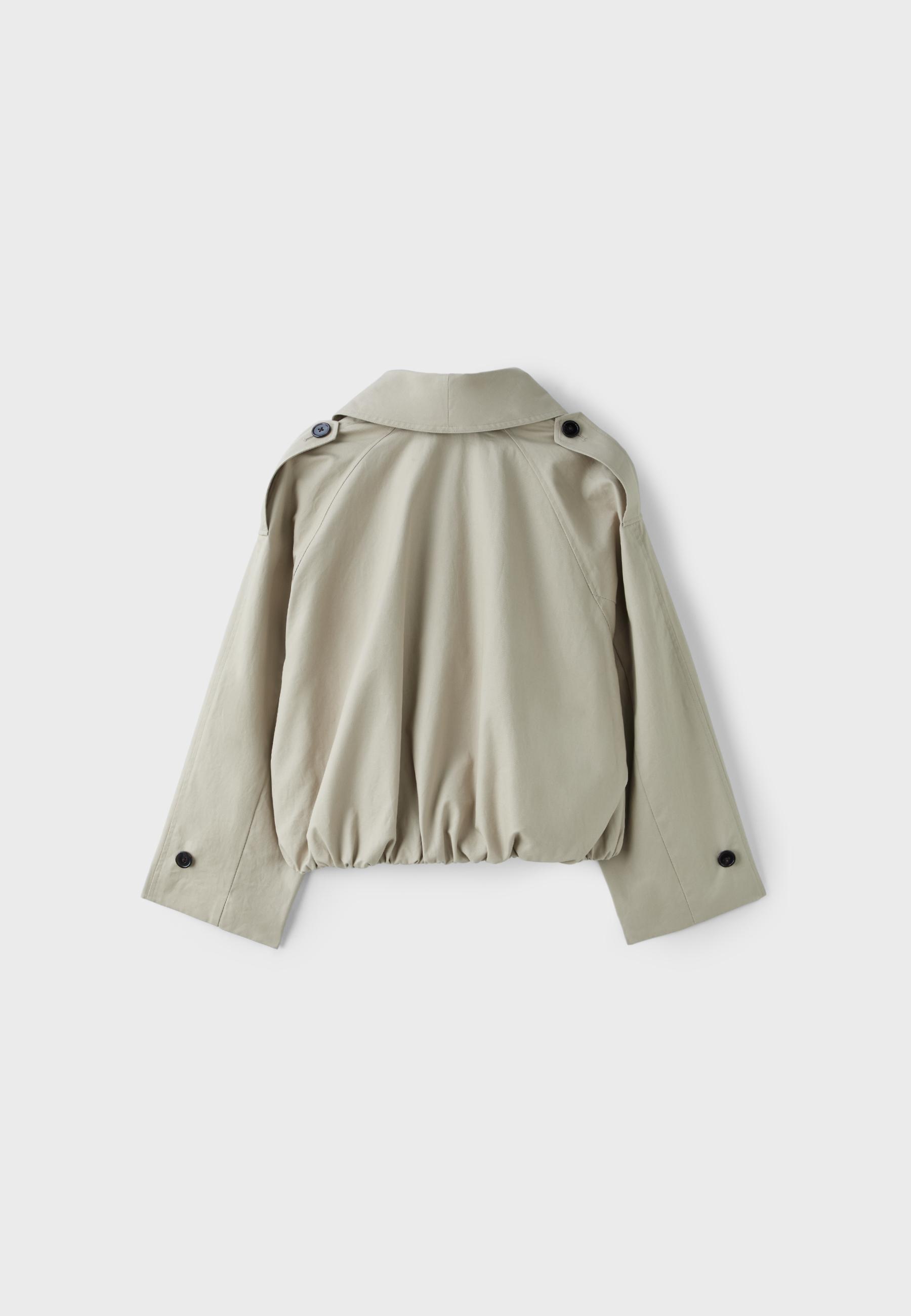 Bubble trench coat with shawl neck — Stone