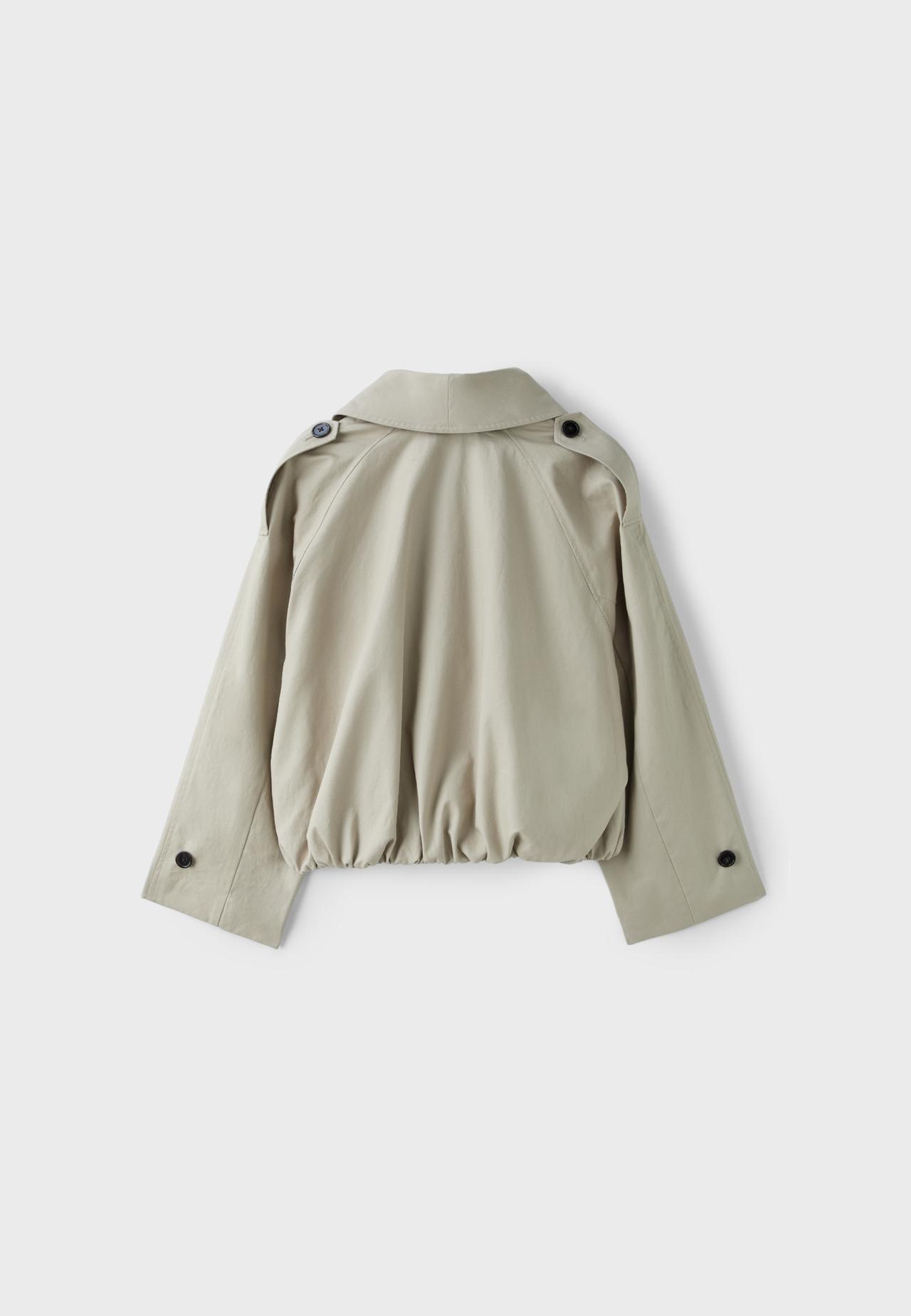 Shawl neck balloon trench coat — Stone