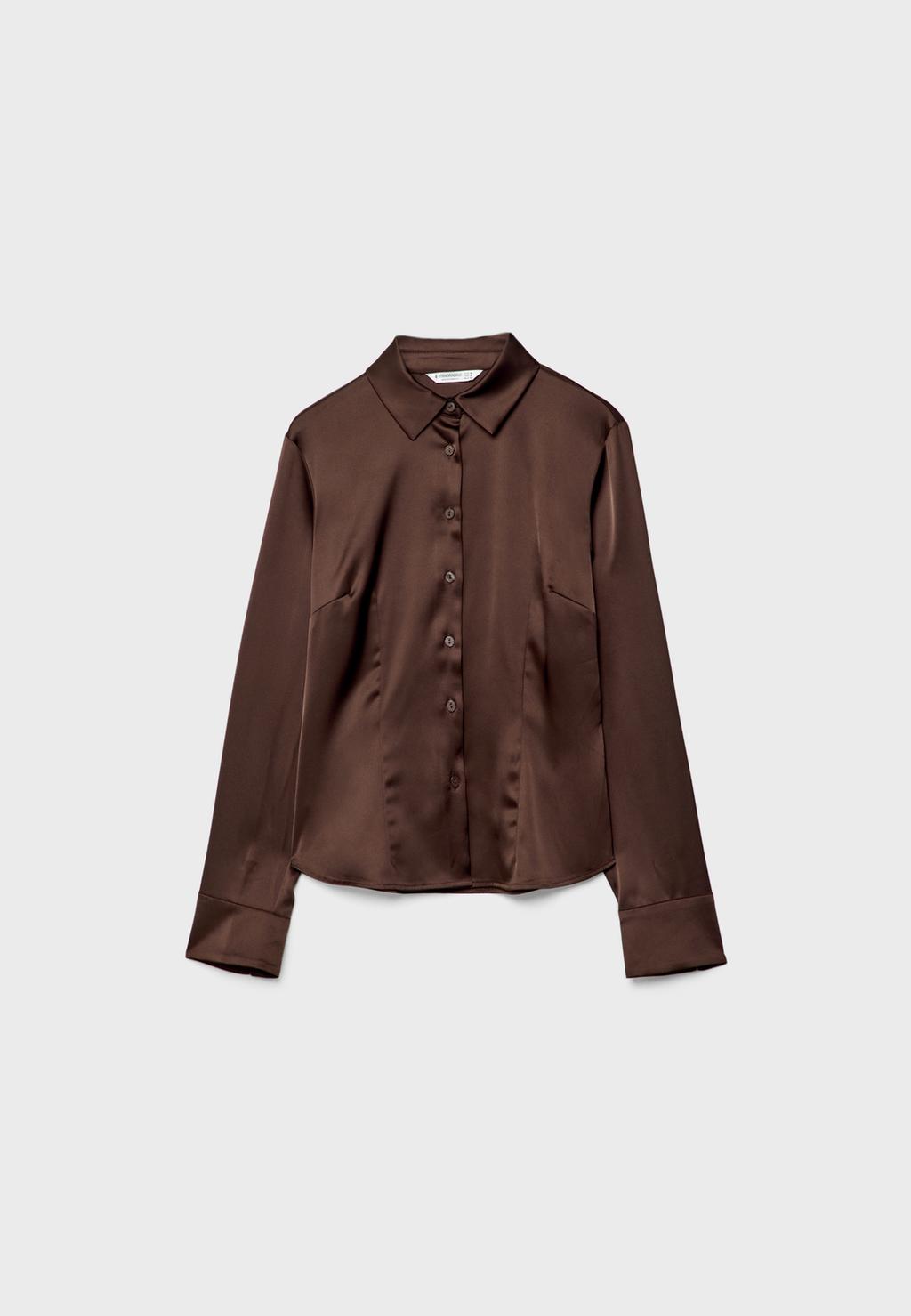 Camicia fitted satinata