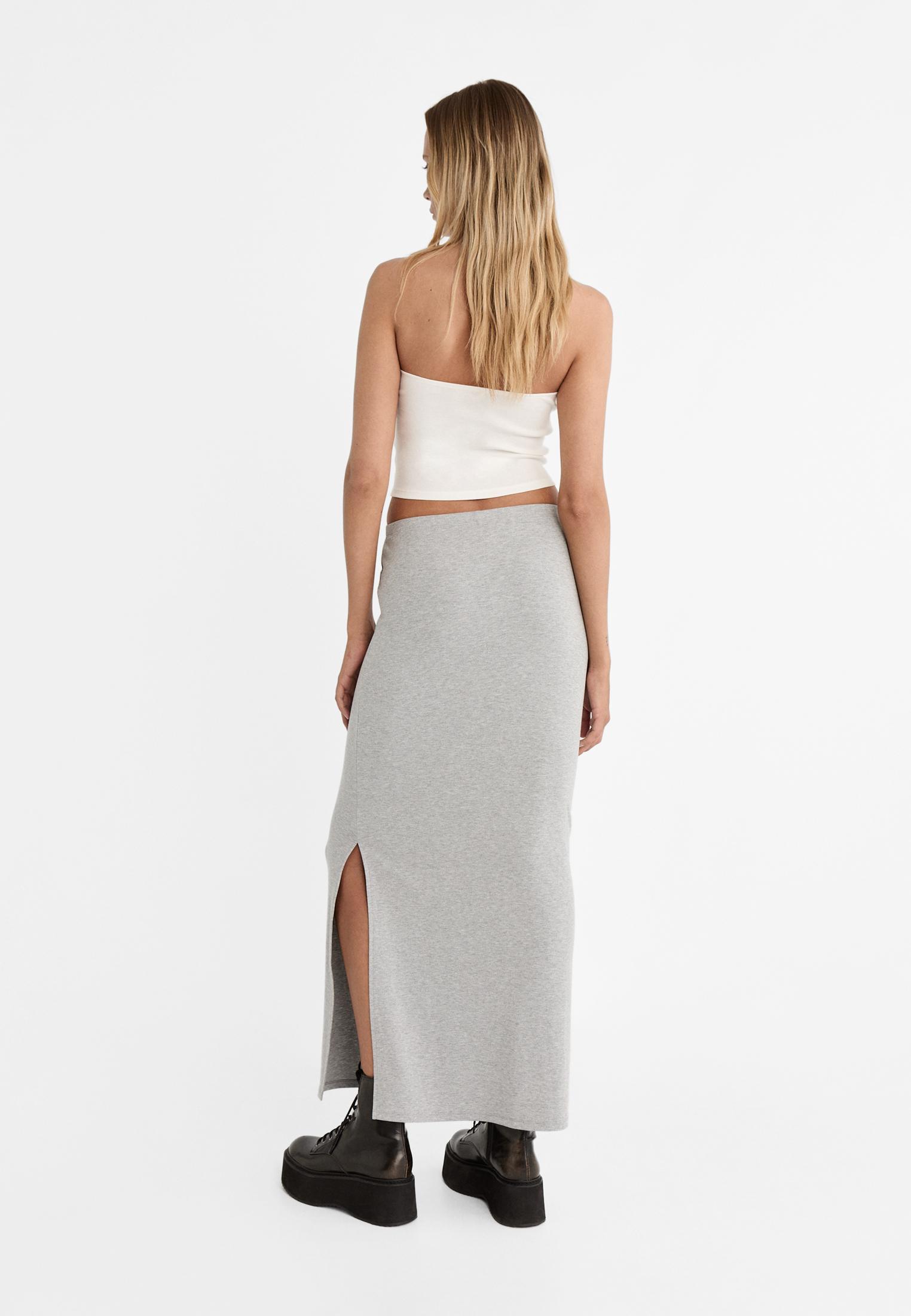 Long skirt with fold over waist