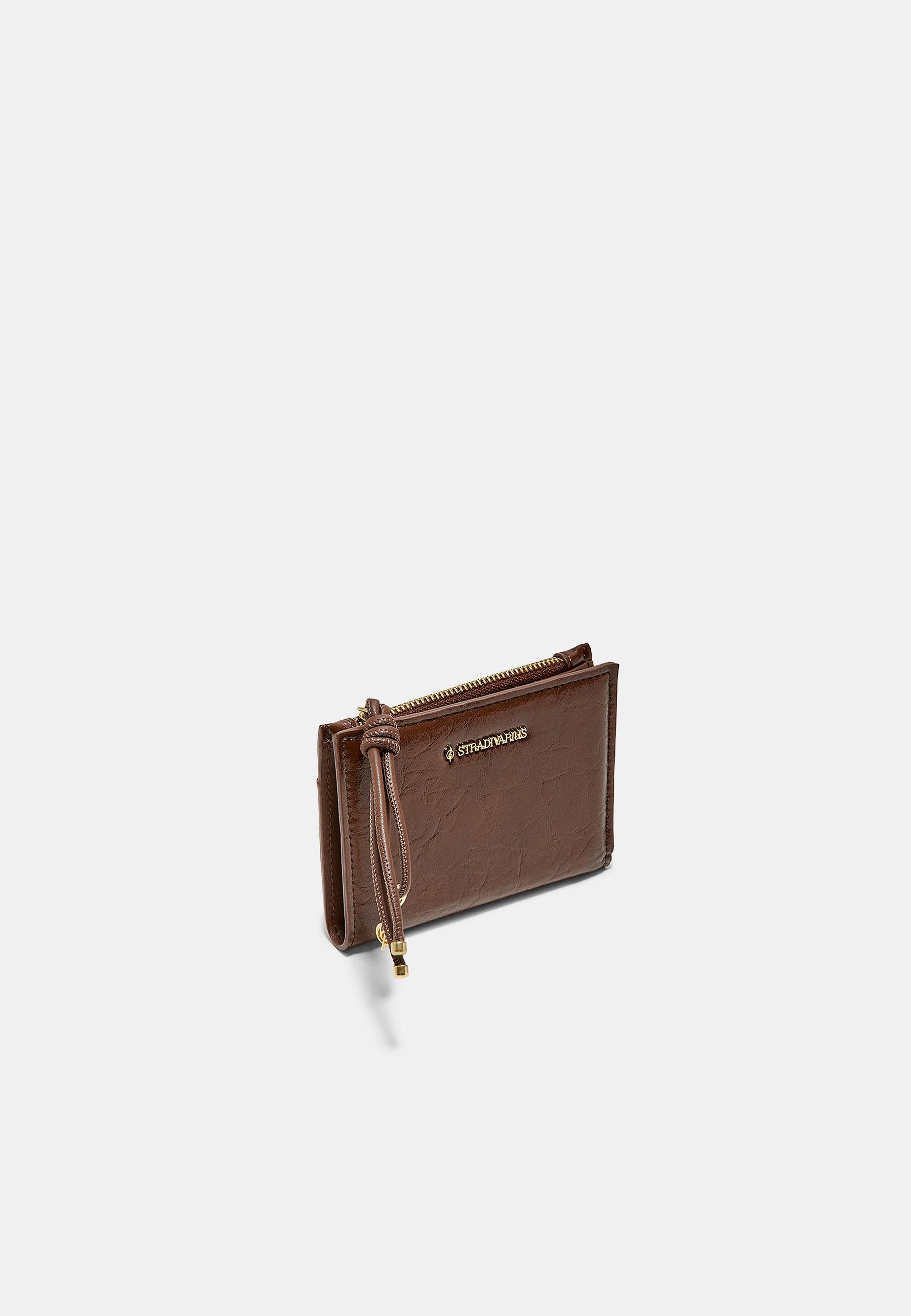 Purse with zip pull detail — Brown