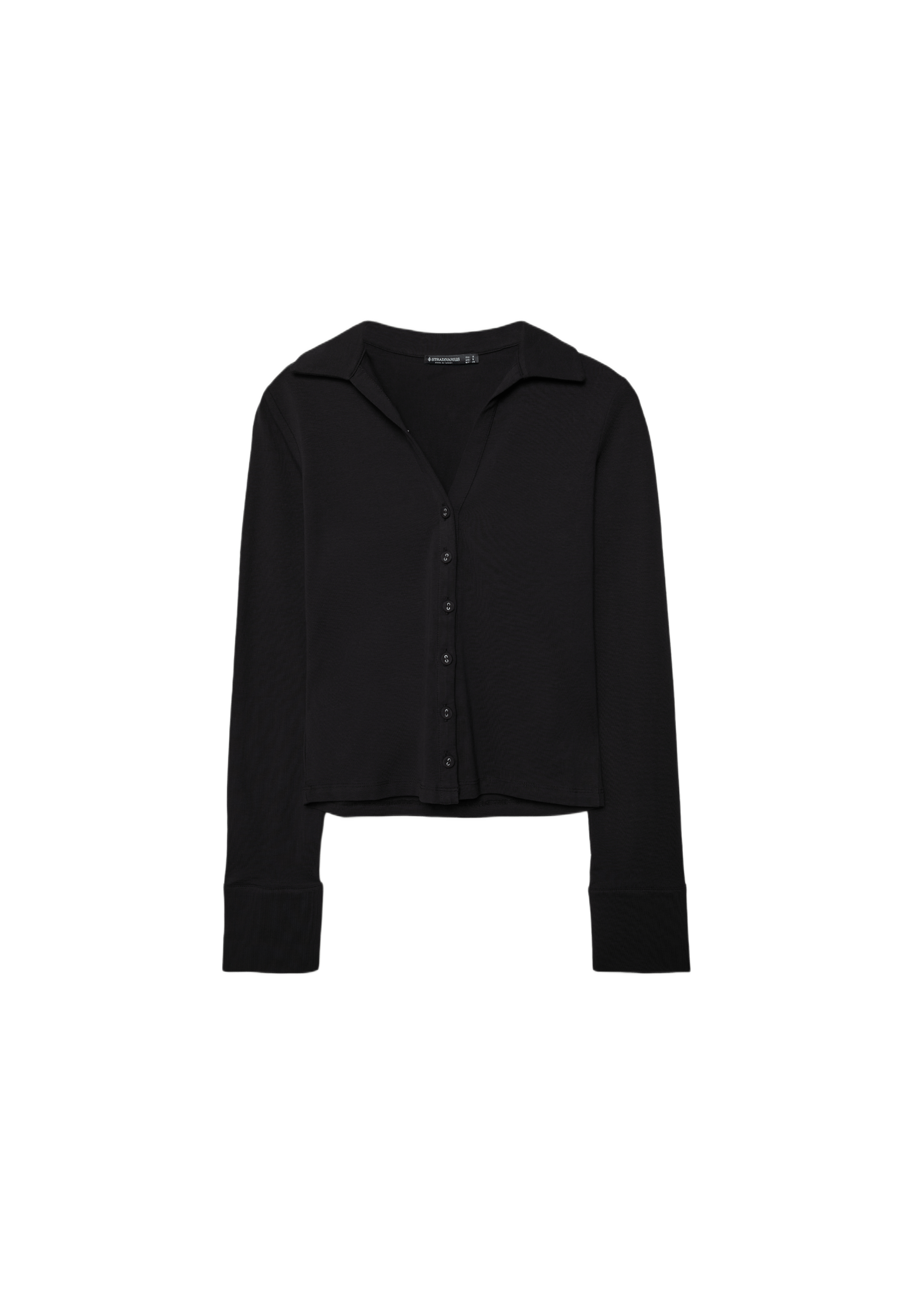 Knit shirt with buttons — Black