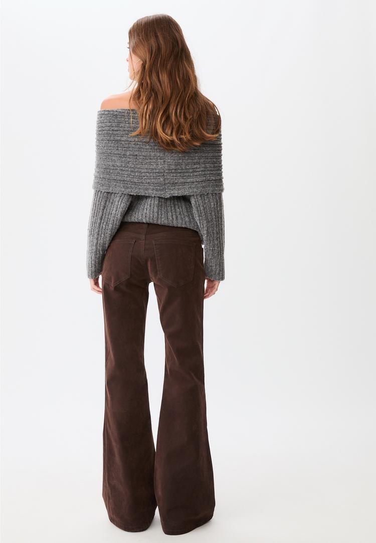pantalon flare en velours