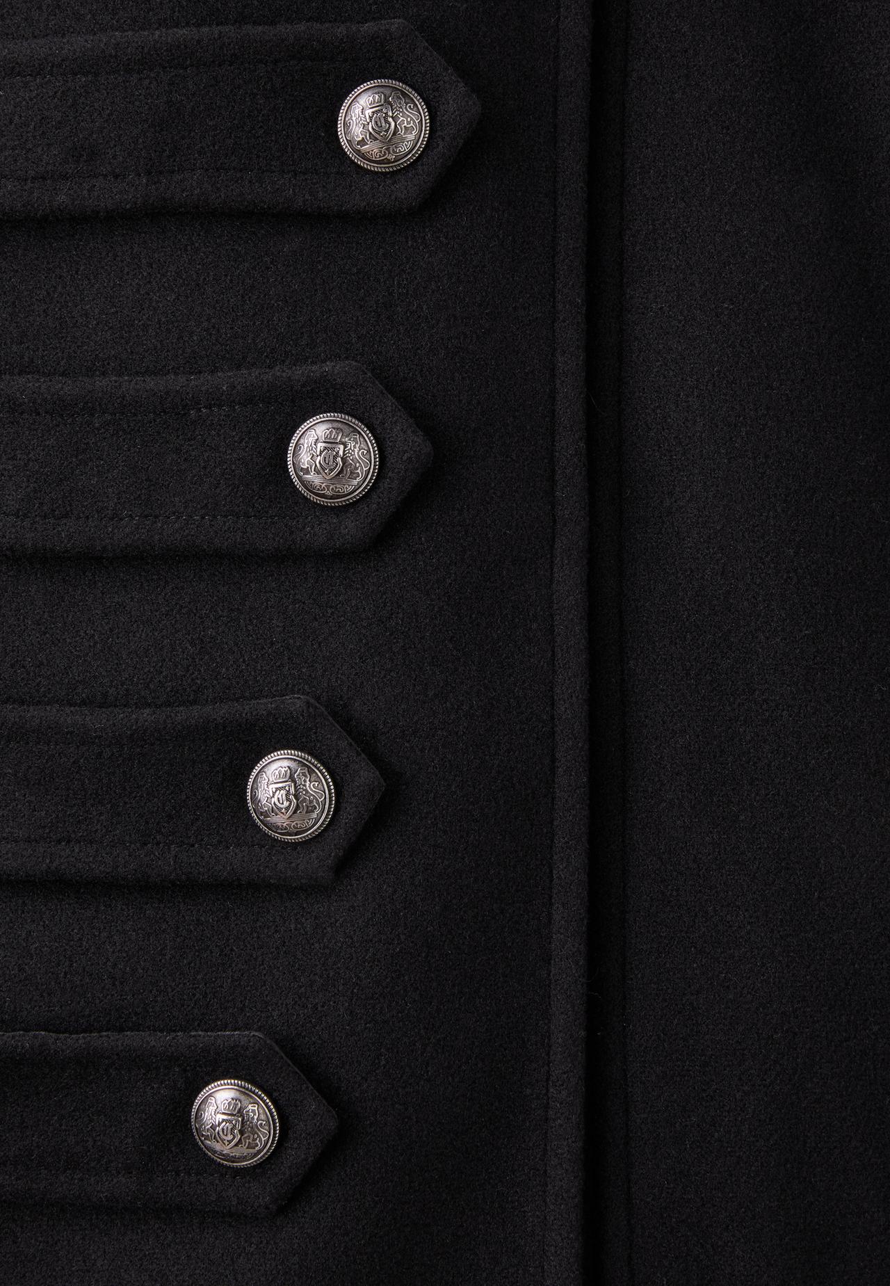 High neck buttoned jacket — Black