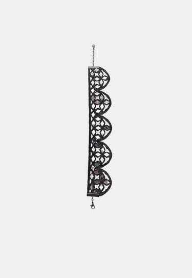 Wavy mirror choker necklace — Black 5