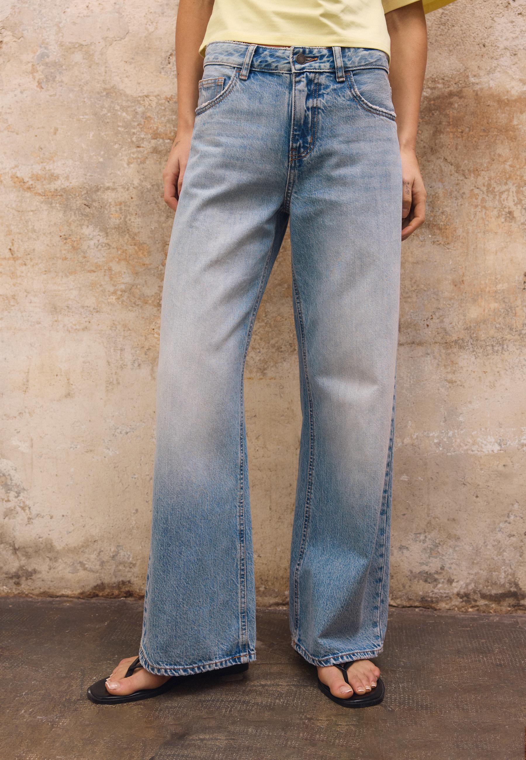 Wide-leg jeans — MEDIUM LIGHT BLUE DENIM