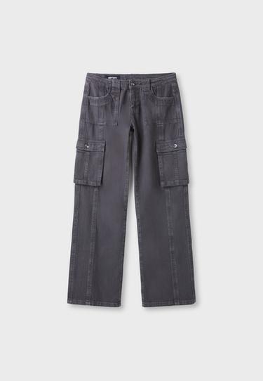 Low-rise cargo trousers — Dark grey 8