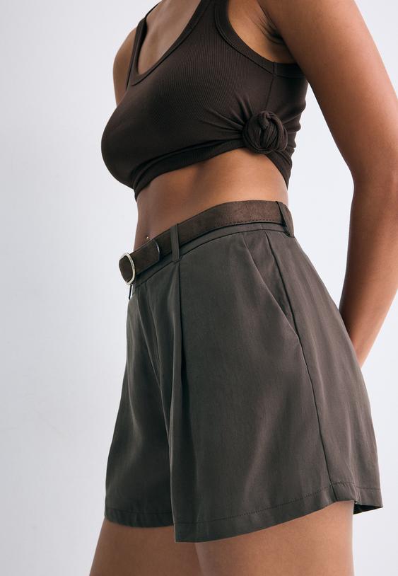 flowing belted shorts
