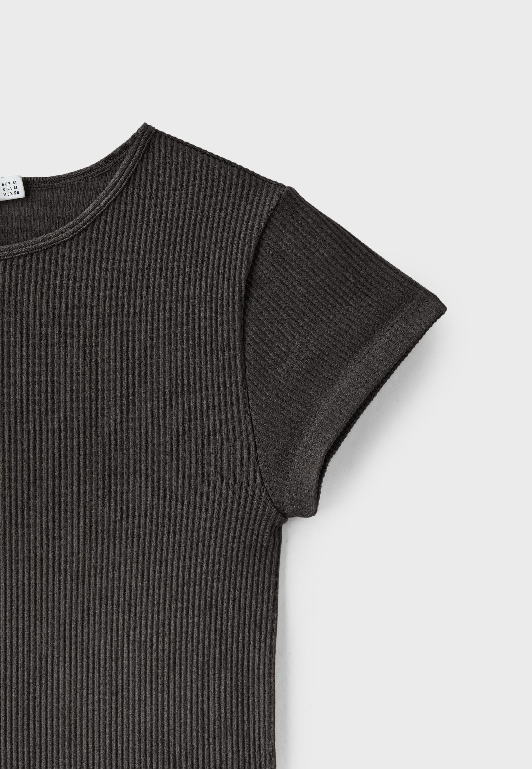 Seamless cropped T-shirt — Brown