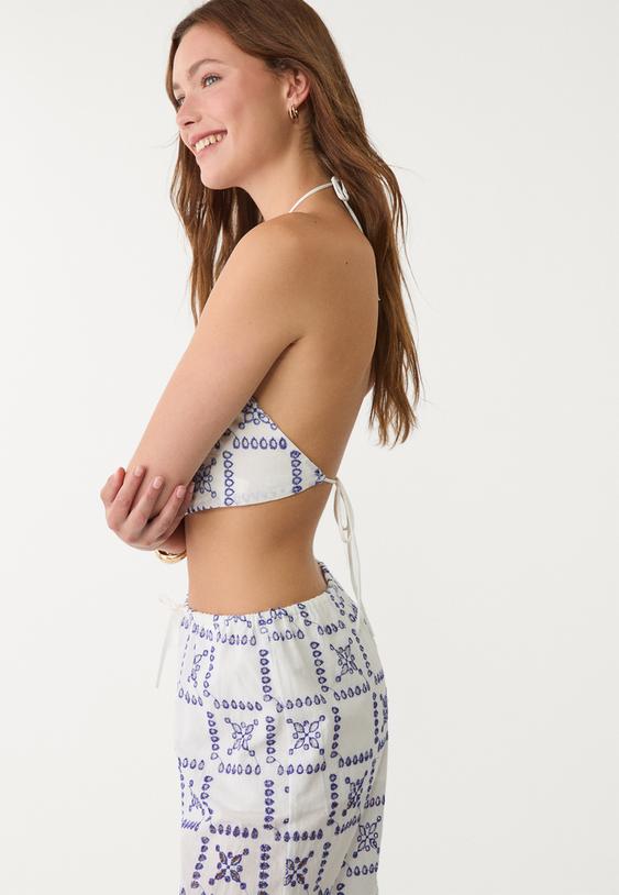 embroidered halter top