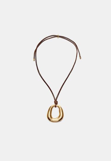Cord necklace with charm — Gold 5