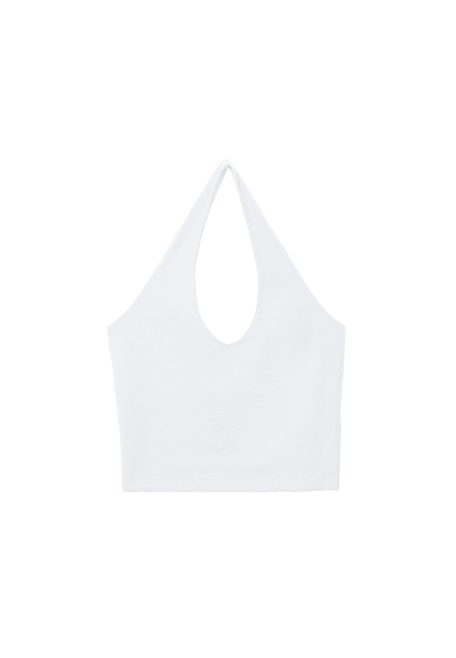 Halter crop top — White