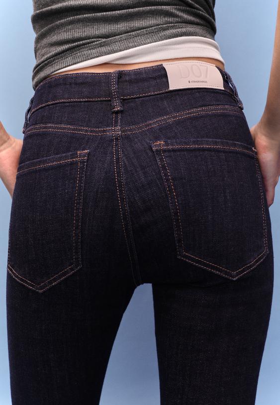 Stradivarius D07 Regular Waist Skinny Jeans Rinse Blue Denim 10