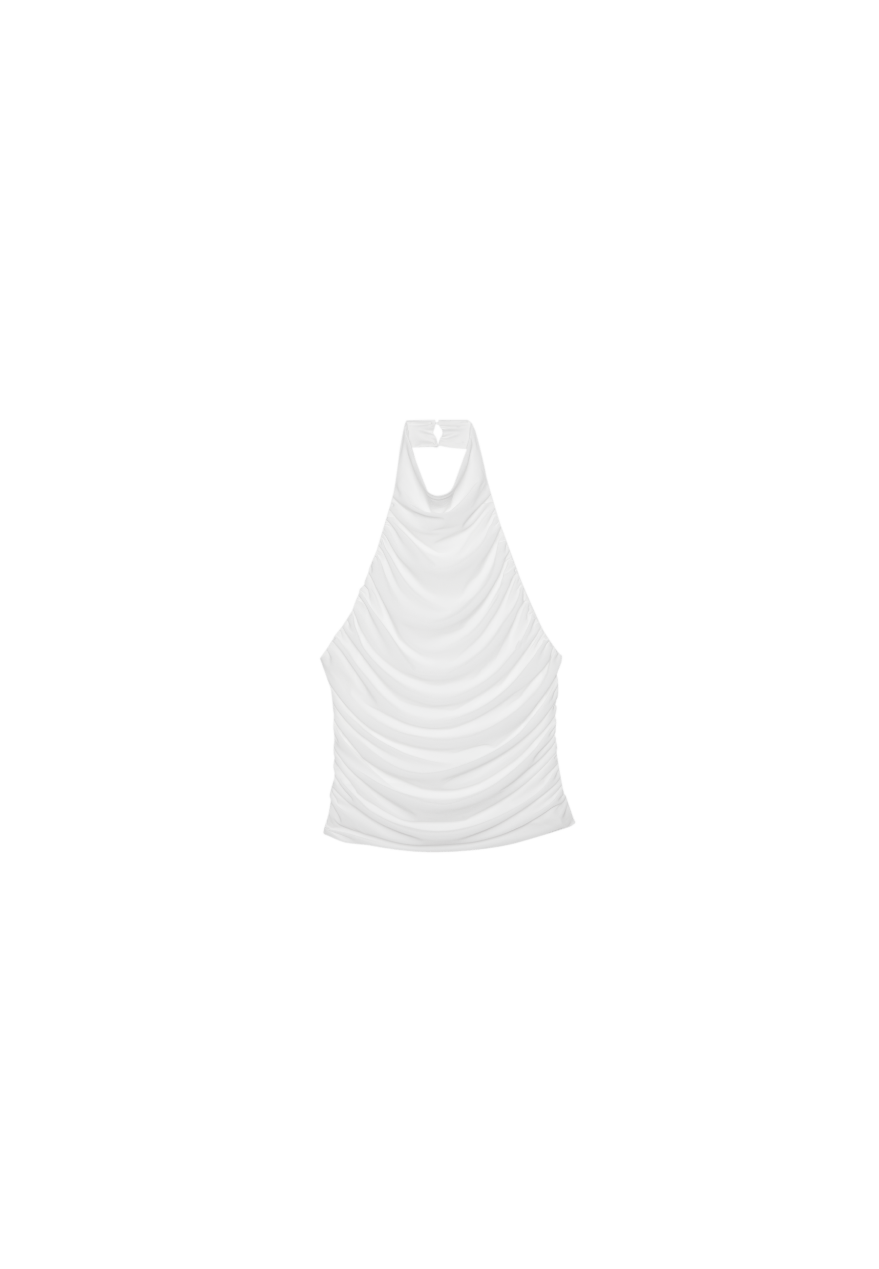 Ruched halter top — Ecru