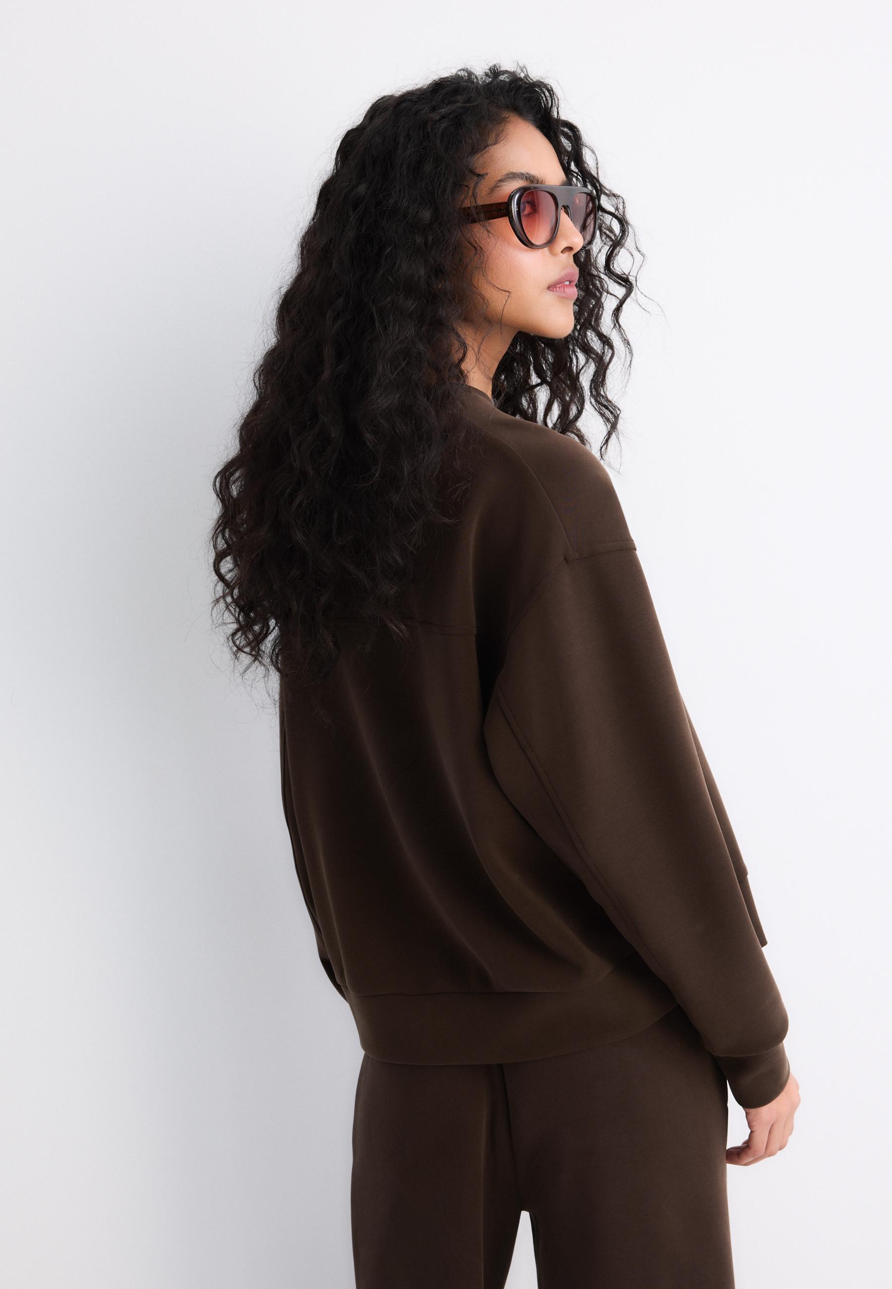 Basic soft-touch sweatshirt — Brown