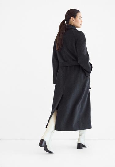 Long buttoned wool coat — Dark grey 5