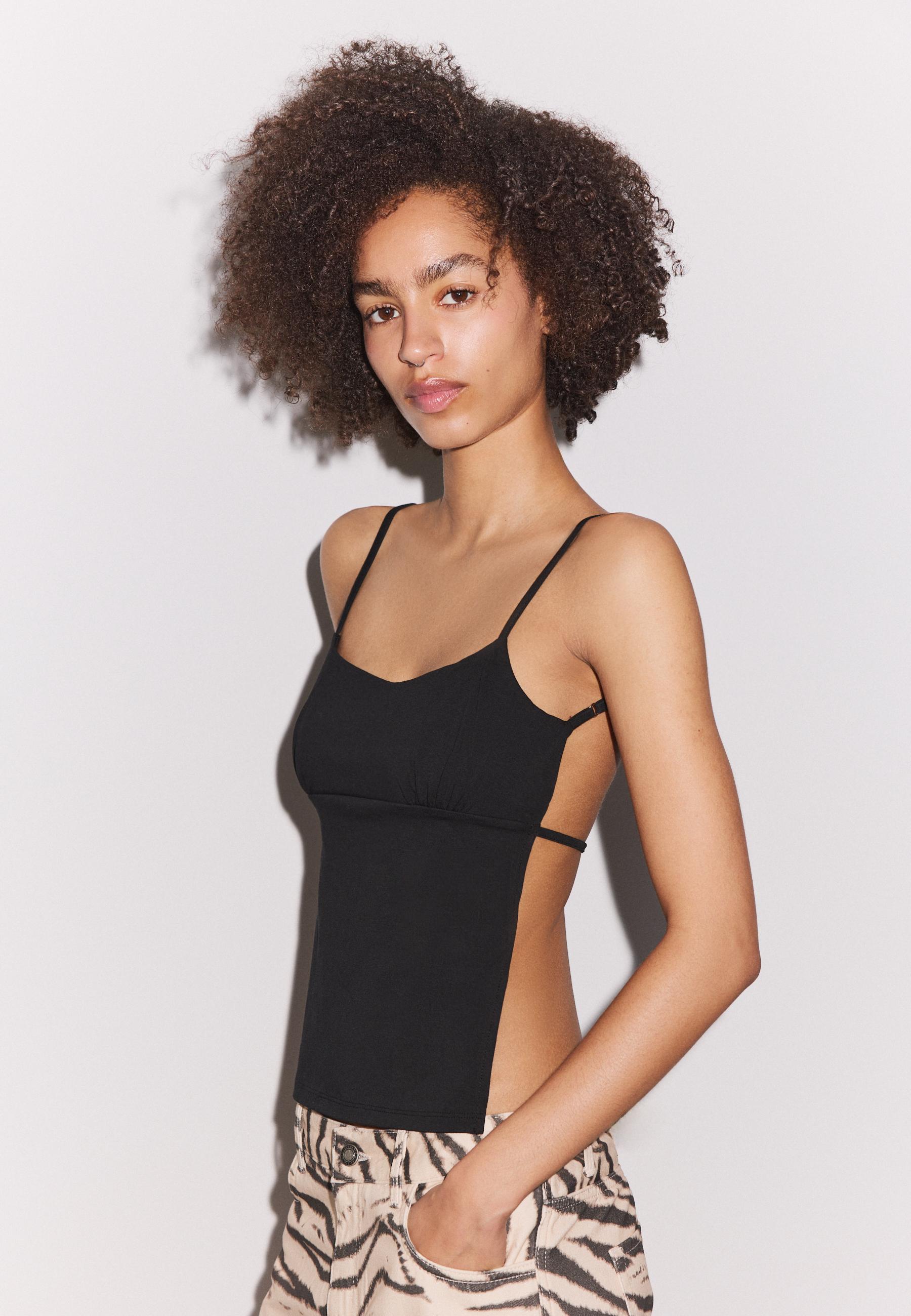 Open back strappy top — Black