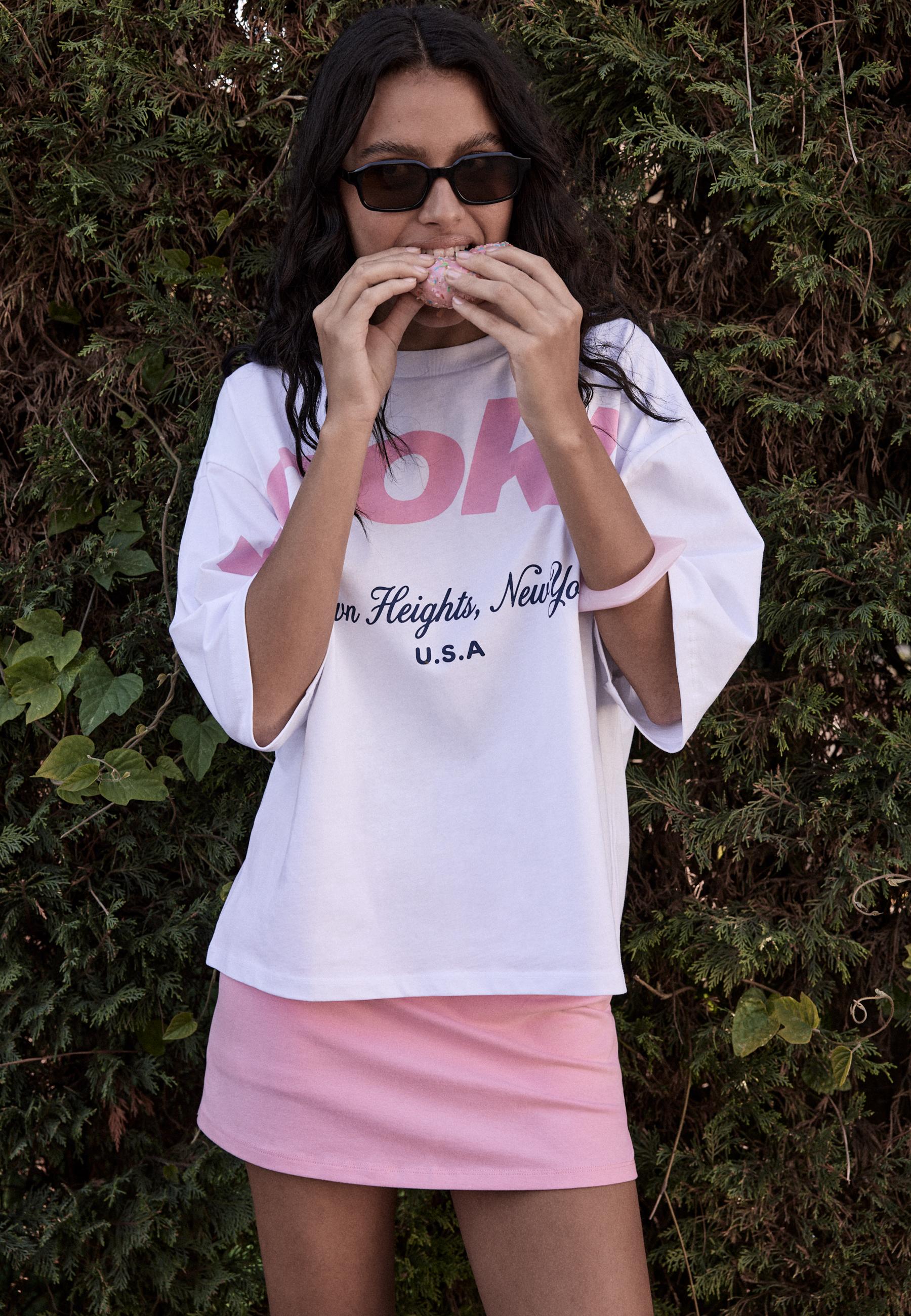 Short sleeve positional T-shirt — Ecru